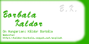 borbala kaldor business card