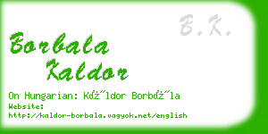 borbala kaldor business card